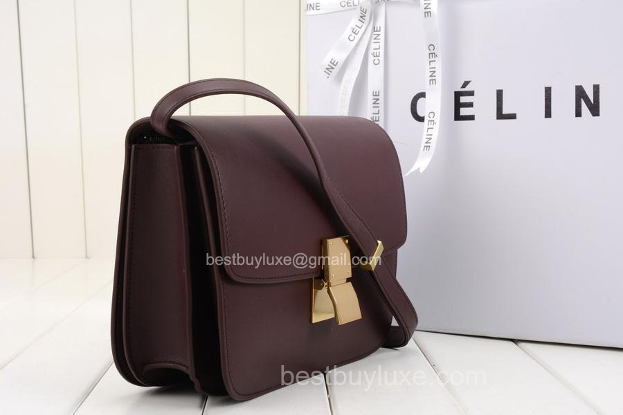 celine mini luggage black with red piping